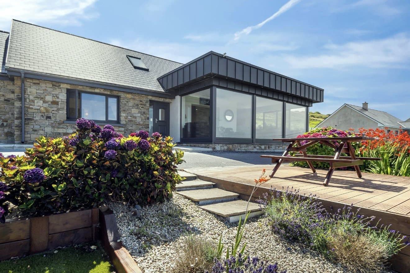 Stonework and landscaped grounds