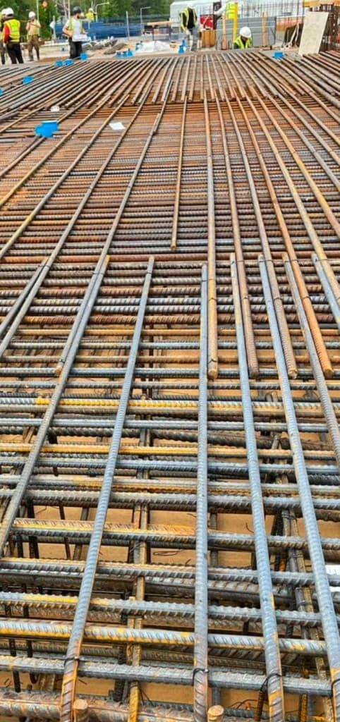 Reinforcement layout at active site stage