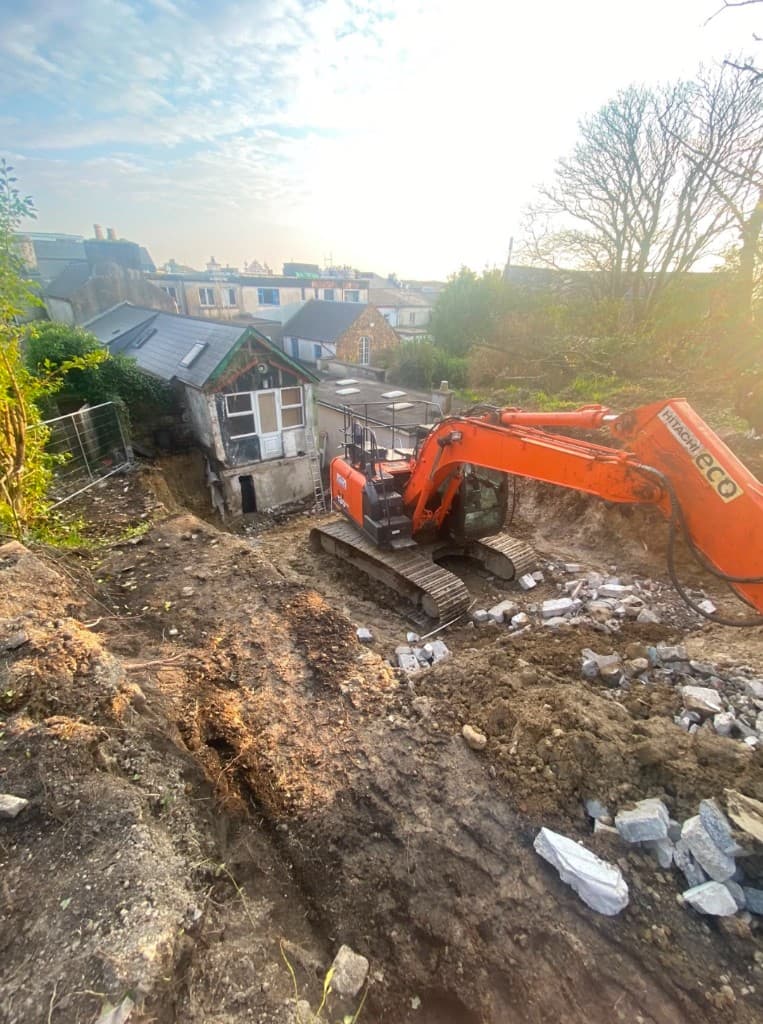 Site clearing and excavation in progress